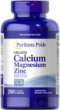 Vignette pour Calcium Chélaté Magnésium Zinc 250 caplets enrobés - front 2