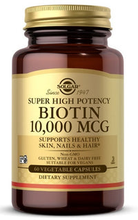 Vignette du complément alimentaire Super high potency Biotin 10000 mcg.