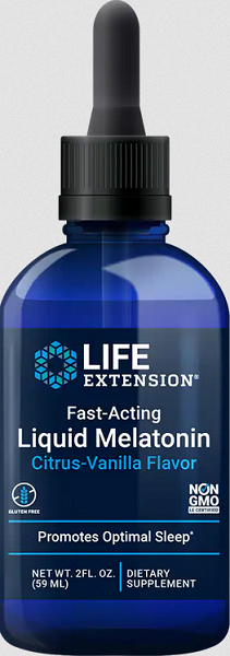 Life Extension Mélatonine liquide à action rapide (Citrus-Vanille) 59 ml.