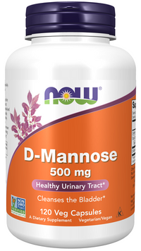 Vignette pour Now Foods D-Mannose 500 mg 120 gélules végé.