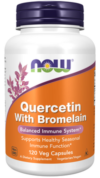 Vignette pour Now Foods Quercétine avec Bromélaïne 120 gélules végétales est un supplément puissant qui soutient le système immunitaire et la fonction immunitaire saisonnière. Cette formule unique combine les avantages de la quercétine et de la bromélaïne pour.