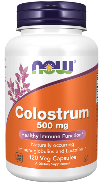 Now Foods Colostrum 500 mg 120 gélules végétales.
