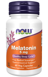 Vignette pour Now Foods Melatonin 5 mg 60 gélules végé.