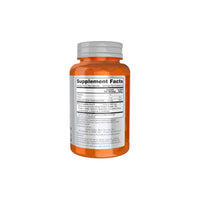 Thumbnail for A transparent orange pill bottle with a white cap, showing a Supplement Facts label detailing the ingredients and nutritional information of the enclosed dietary supplement designed for muscle support with Vitamin B-6, Amino Complete 120 Veg Capsules by Now Foods.