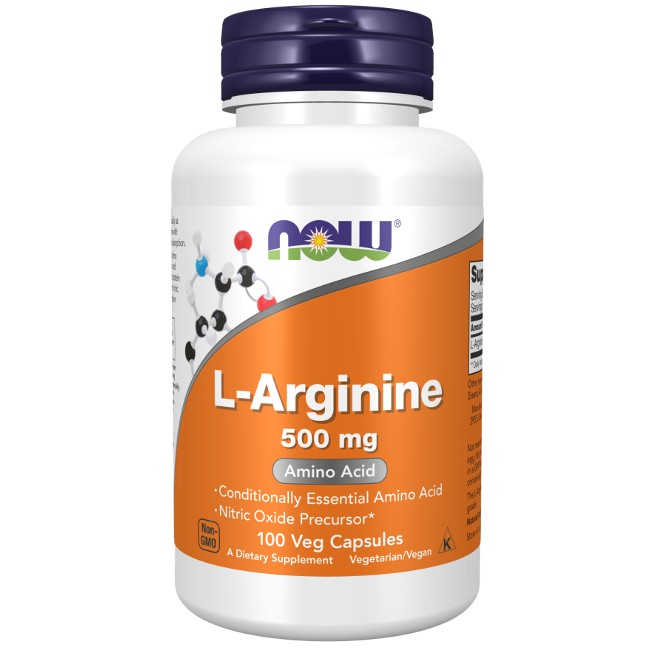 L-Arginine 500 mg 100 Veg Capsules - front