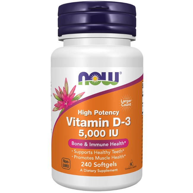 Vitamin D-3 5000 IU 240 Softgels - front