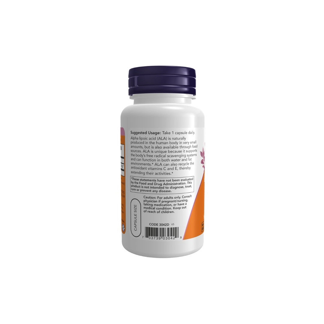 Alpha Lipoic Acid 250 mg 60 Veg Capsules - back