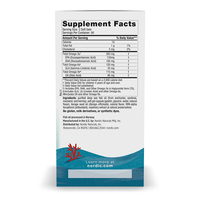 Thumbnail for The back of the Complete Omega Junior 283 mg 90 Soft Gels bottle from Nordic Naturals showcases nutritional information, an ingredient list abundant in Omega-3 fatty acids to promote brain health, and the company's contact details.