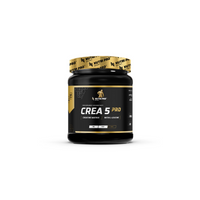 Thumbnail for The Nutri Pro Sport Crea 5 Pro Creatine Matrix in a stylish black and gold container, adorned with a lion logo and enhanced by white and gold text, is perfect for muscle regeneration. This premium 300g pomegranate-flavored sports supplement offers unmatched quality to support your fitness goals.