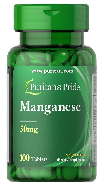 Puritan's Pride Manganèse 50mg 100 comprimés.