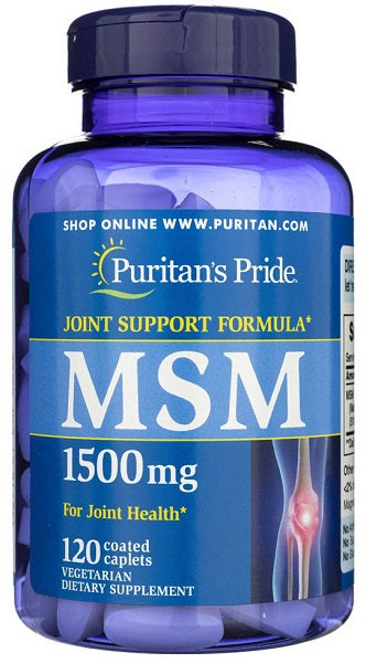Puritan's Pride MSM 1500 mg 120 Capsules enrobées soutiennent la santé des articulations et favorisent la santé des cheveux.