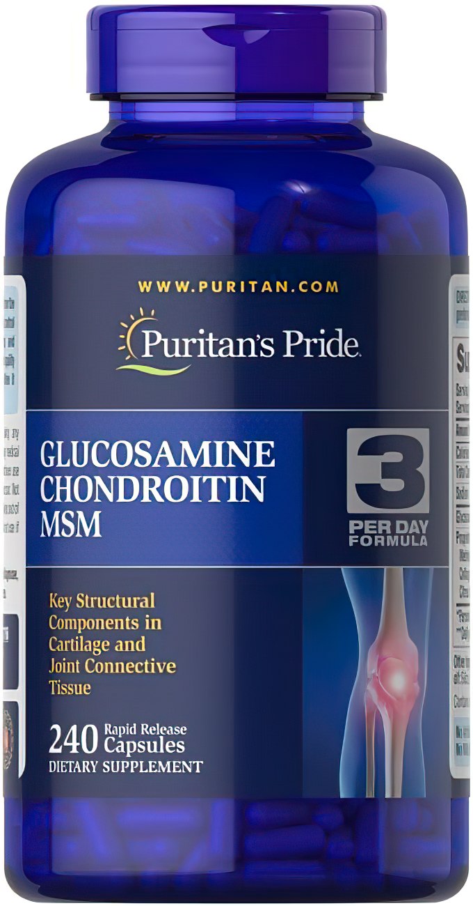 Puritan's Pride Glucosamine Chondroïtine MSM 240 gélules.
