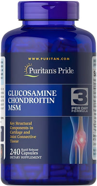Vignette pour Puritan's Pride Glucosamine Chondroïtine MSM 240 gélules.