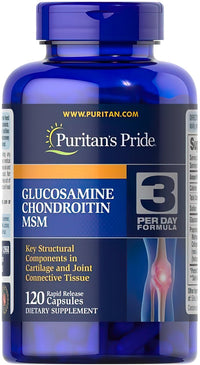 Vignette pour Puritan's Pride Glucosamine Chondroïtine MSM 120 gélules.