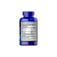 Vignette d'une bouteille de Puritan's Pride Glucosamine Chondroïtine MSM 120 gélules avec une étiquette.