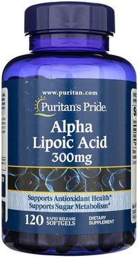 Vignette pour Puritan's Pride Alpha Lipoic Acid - 300 mg 120 softgel.