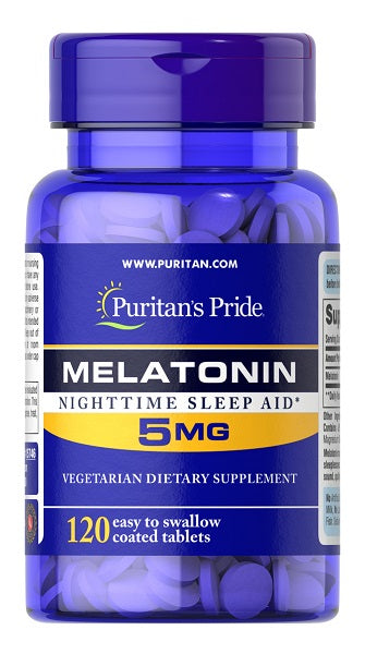 Puritan's Pride Mélatonine 5 mg 120 comprimés.