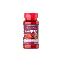 Vignette pour une bouteille de Puritan's Pride Lycopene 40 mg 60 Rapid Release Softgels avec des tomates.