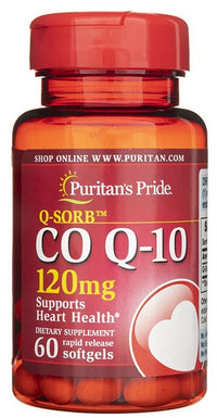 Vignette pour Puritan's Pride Coenzyme Q10 - 120 mg 60 softgels à libération rapide.