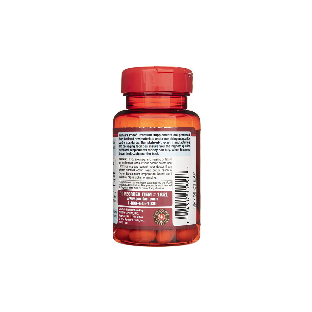 Une bouteille de Coenzyme Q10 - 120 mg 60 softgels à libération rapide par Puritan's Pride sur un fond blanc.