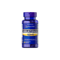 Vignette pour Puritan's Pride Melatonin 10 mg 60 capsules à libération rapide.