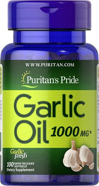 Vignette pour Puritan's Pride Garlic Oil 1000 mg 100 Rapid Release softgel.