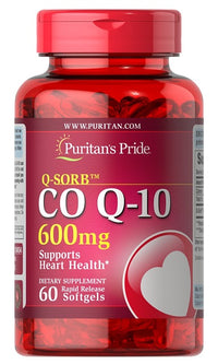 Vignette pour Puritan's Pride Coenzyme Q10 600 mg 60 Rapid Release Softgels Q-SORB™ capsules.