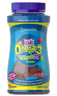 Vignette pour Puritan's Pride Children's Omega 3, DHA & D3 120 Gummies.