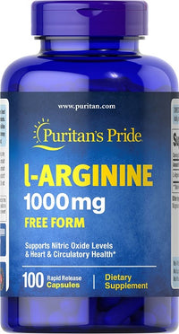 Vignette pour L-arginine 1000 mg Free Form 100 Rapid Release Caps - front 2