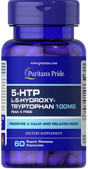5-HTP 100 mg 60 gélules rapides - Puritan's Pride.