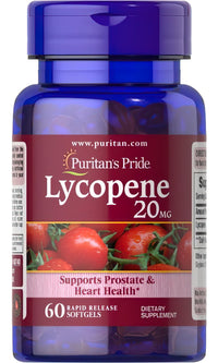 Vignette pour Puritan's Pride Lycopene 20 mg 60 Rapid Release Softgels.