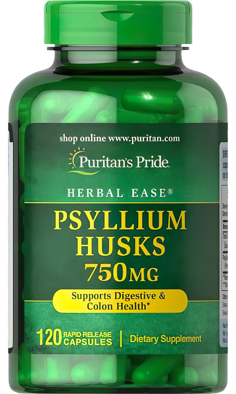 Puritan's Pride Psyllium Husks 750 mg 120 Rapid Release Capsules - un puissant détoxifiant pour le système digestif.
