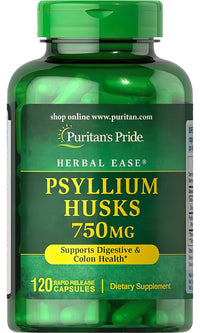 Vignette pour Puritan's Pride Psyllium Husks 750 mg 120 Rapid Release Capsules - un puissant détoxifiant pour le système digestif.
