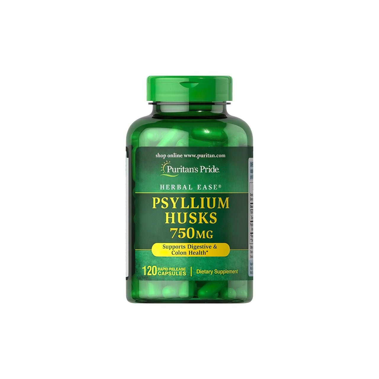 Ce flacon de Puritan's Pride Psyllium Husks 750 mg 120 Rapid Release Capsules est un détoxifiant naturel pour le système digestif. Il contient des écales de psyllium de première qualité.