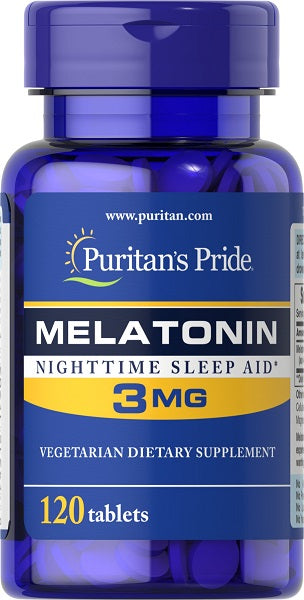 Puritan's Pride Mélatonine 3 mg 120 comprimés.