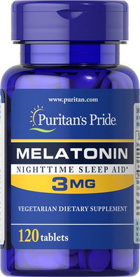 Vignette pour Puritan's Pride Melatonin 3 mg 120 Comprimés.
