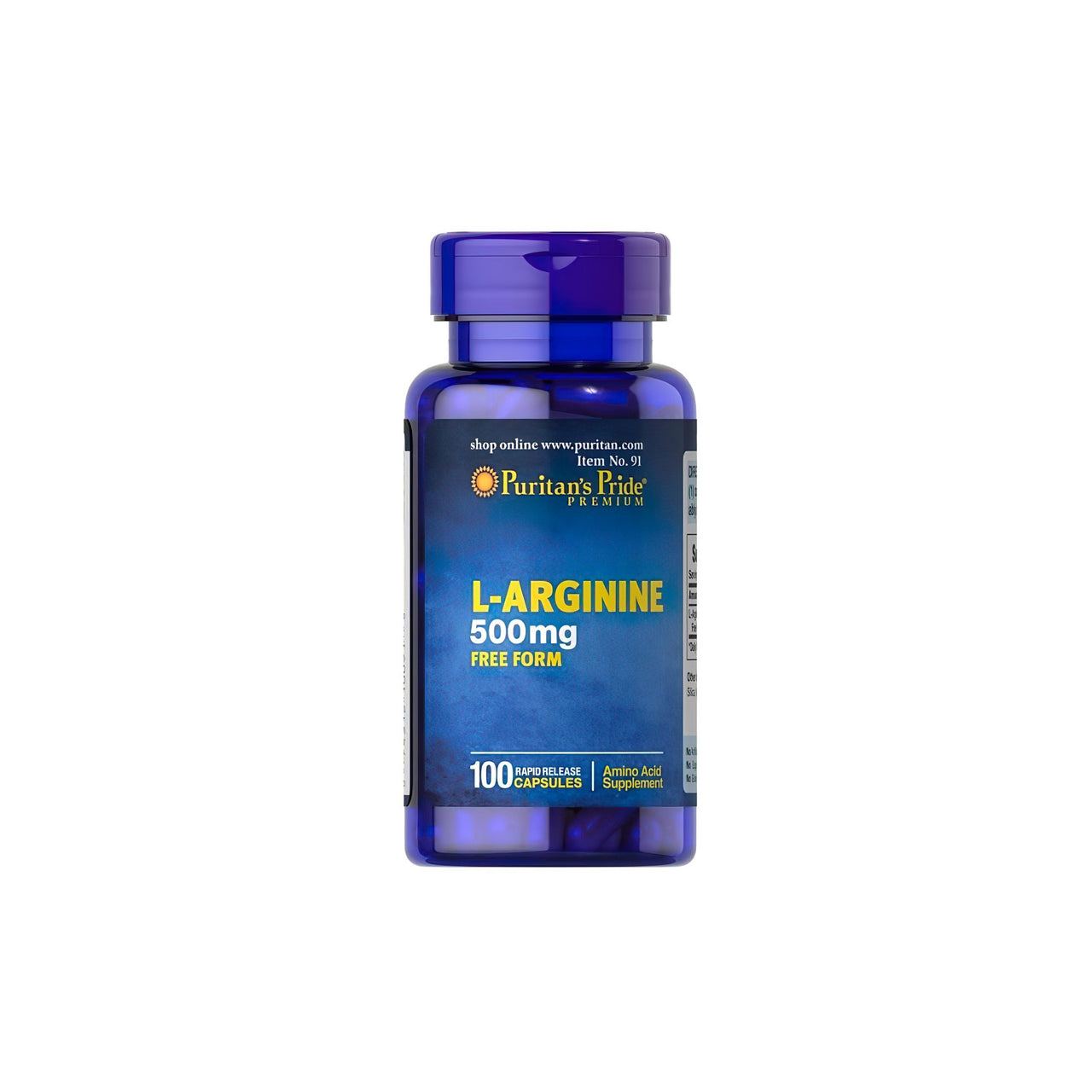 L-arginine 500 mg forme libre 100 gélules - avant