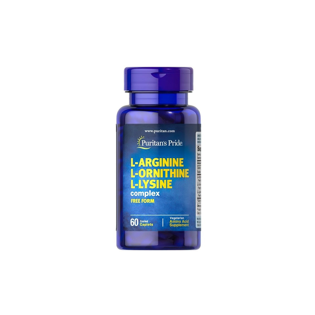 L-Arginine L-Ornithine L-Lysine 60 gélules enrobées Végétarien - avant