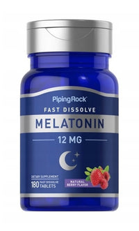 Vignette pour PipingRock Melatonin 12 mg 180 tab.