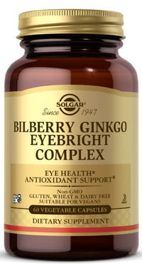 Vignette pour Bilberry Ginkgo Eyebright Complex 60 Capsules Végétales - avant 2