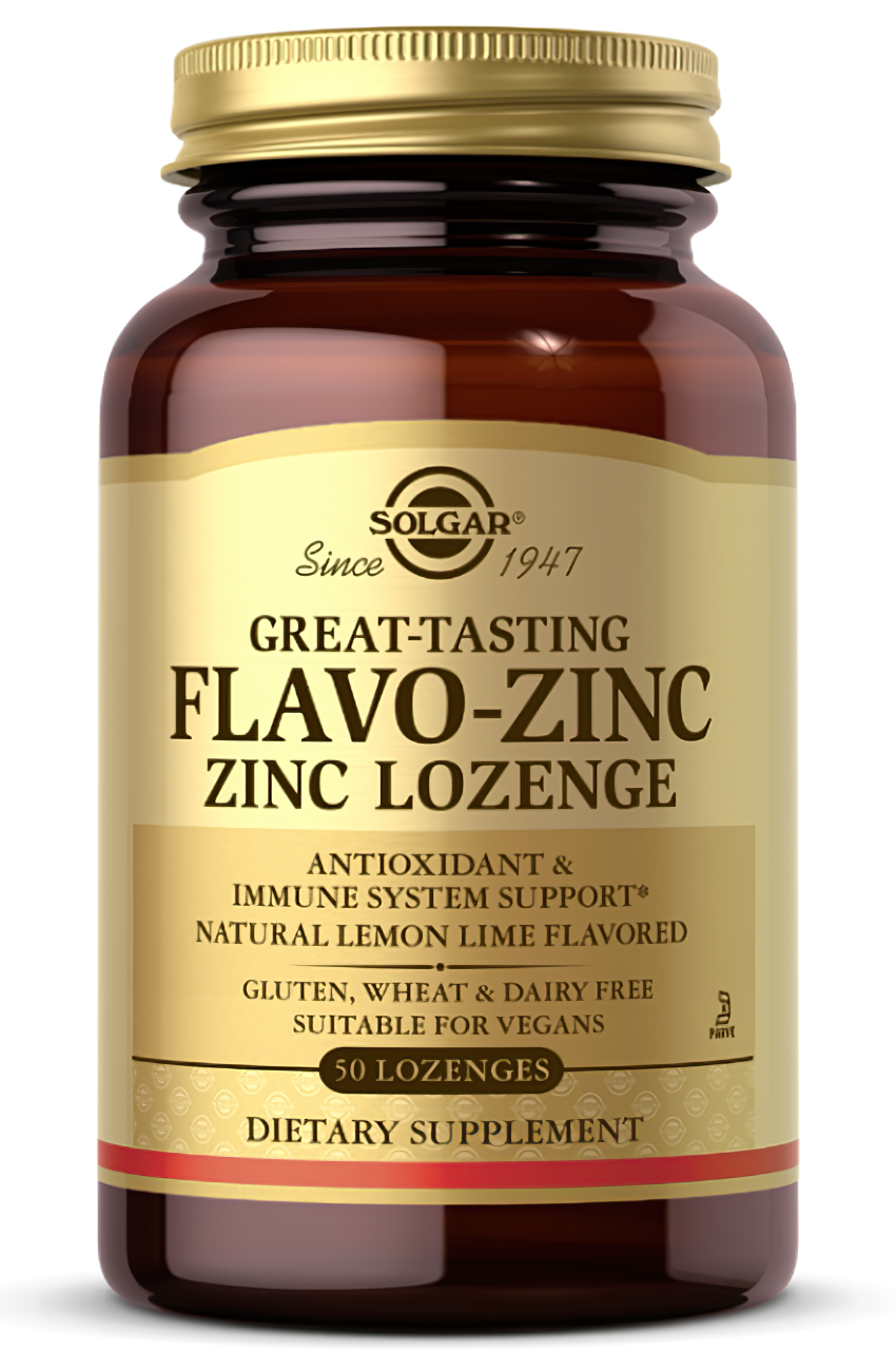 Flavo-Zinc Zinc 23 mg 50 pastilles par Solgar.