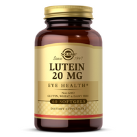 Thumbnail for A bottle of Solgar Lutein 20 mg 60 Softgels, a dietary supplement enriched with Zeaxanthin to support optimal eye health.