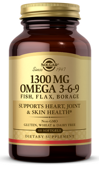 Vignette pour Une bouteille de Solgar Omega 3-6-9 60 sgel, riche en acides gras essentiels et distillé moléculairement.