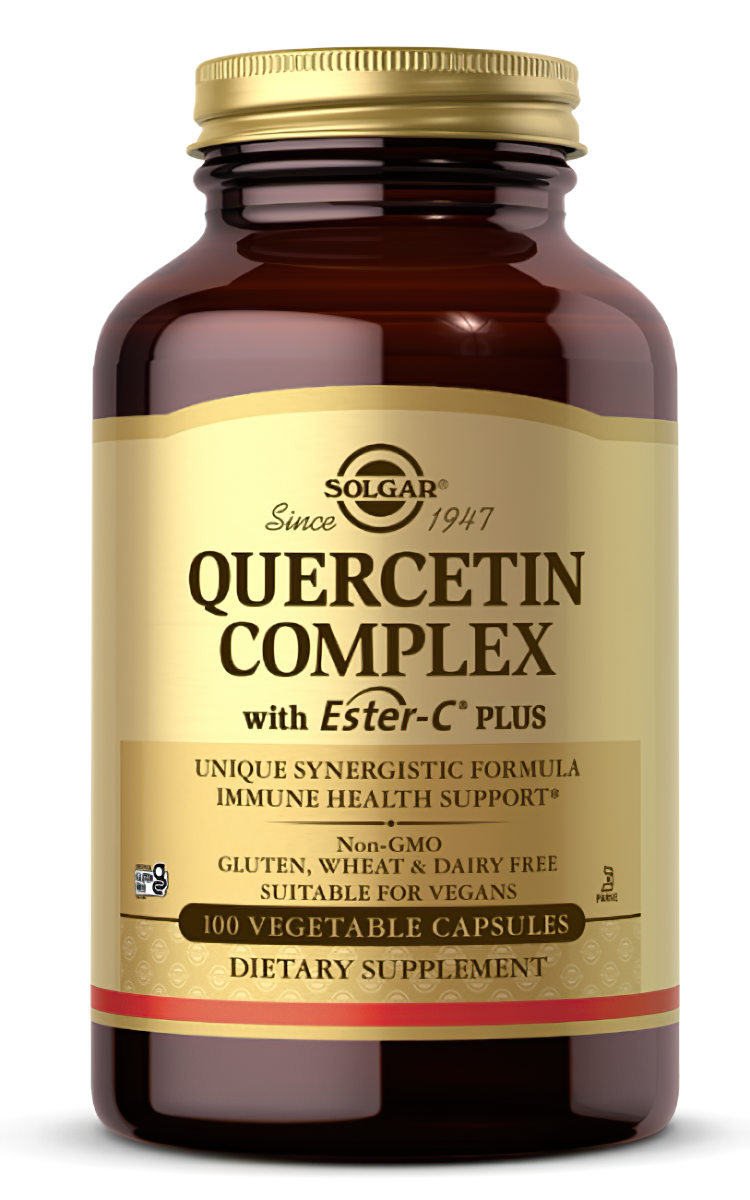 Renforcez votre santé immunitaire grâce à nos gélules végétales Solgar Quercetin Complex with Ester-C Plus. Découvrez les avantages de ce puissant mélange - la combinaison idéale de Quercetin Complex et d'Ester-C Plus.