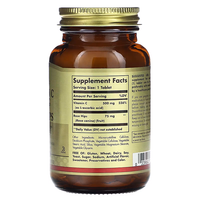 Thumbnail for A brown bottle of Solgar Vitamin C 1000 mg with Rose Hips contains 100 tablets, enriched with antioxidant-rich rosehip, featuring supplement facts and dosage instructions on the label.