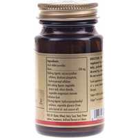 Thumbnail for The Solgar Rutin 500 mg 50 Tablets come in a brown bottle with a gold lid, featuring a label that details ingredients and supplement information. It emphasizes its rich content of rutin, known for being a powerful flavonoid and antioxidant. This product is free from gluten, wheat, dairy, and other allergens.