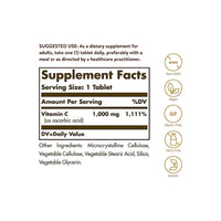 Thumbnail for Vitamin C 1000 mg 90 Tablets - supplement facts