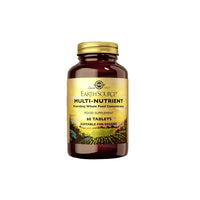 Thumbnail for A bottle of Solgar Earth Source Multi Nutrient 60 Tablets supplement with immune system support, labeled as suitable for vegans.