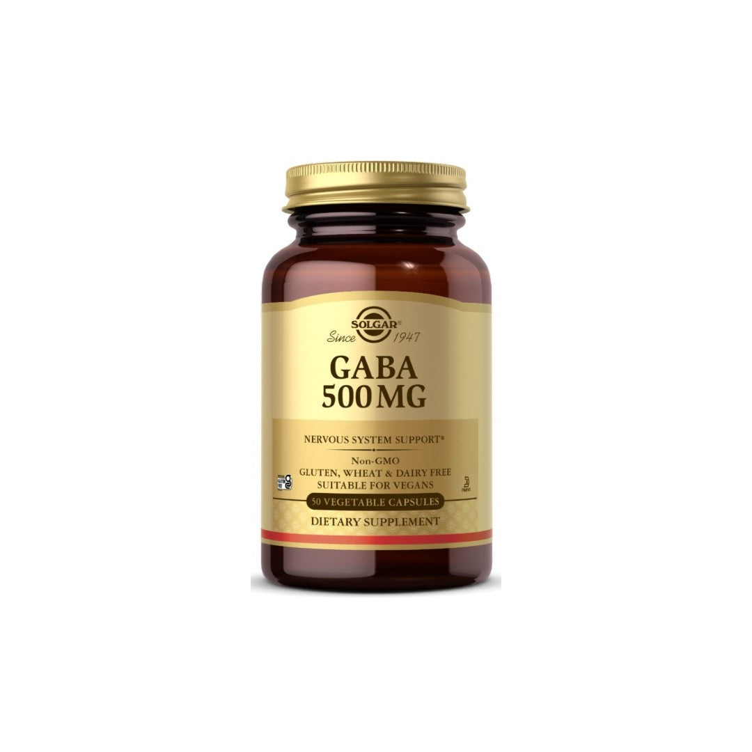 GABA 500 mg 50 Vegetable Capsules - front