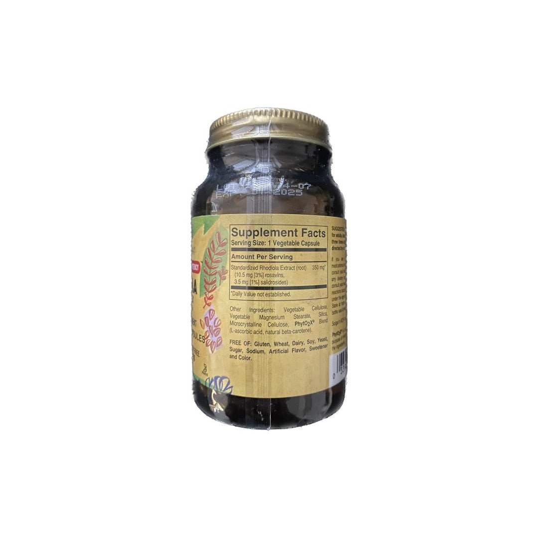 SFP Rhodiola Root Extract 350 mg 60 Vegetable Capsules - supplement facts